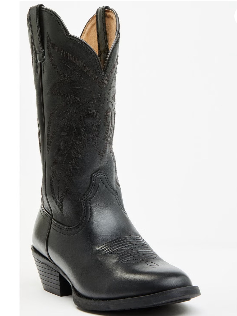 Shyanne Black Leather Western Boot with Stitched cowboy 🤠 6.5 NIB Round toe